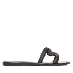 Klapki Melissa. Czarne klapki damskie Melissa, bez wzorów, bez obcasa. Za 199.99 zł.