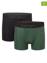 Camano Bokserki (2 pary) w kolorze czarno-zielonym rozmiar: M. Czarne bokserki męskie camano, bez wzorów. Za 76.39 zł.