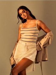 Jeansowe spódnico-spodenki comfort - kremowy. Białe szorty damskie Sinsay, bez wzorów, z jeansu. Za 59.99 zł.