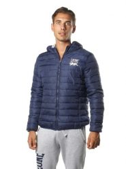 Kurtka męska z kapturem Leone 1947 Apparel. Niebieskie kurtki męskie LEONE 1947 APPAREL, m, bez wzorów, z puchu, z kapturem. Za 147.31 zł.