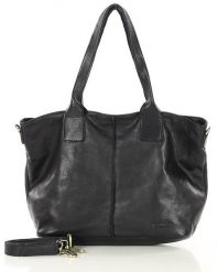 Shopper skórzany MARCO MAZZINI vs115a czarny. Czarne shopper bag damskie bez wzorów, ze skóry, duże, bez dodatków. Za 365.75 zł.