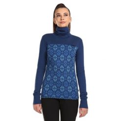 Sweter damski Kilpi Jannu. Niebieskie swetry klasyczne damskie Kilpi, na zimę, xs, z wełny, bez kołnierzyka. Za 370.41 zł.
