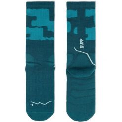 Skarpetki Buff MERINO MW CREW SOCKS MWC2 TEAL. Niebieskie skarpetki damskie Buff, bez wzorów, z elastanu. Za 139.90 zł.