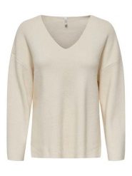 ONLY Sweter w kolorze kremowym rozmiar: L. Brązowe swetry klasyczne damskie Only, l, ze splotem, bez kołnierzyka. Za 122.96 zł.
