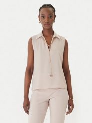 Rinascimento Bluzka CFC0127446003 Beżowy Regular Fit. Brązowe bluzki damskie RINASCIMENTO, m, bez wzorów, z syntetyku, bez ramiączek. Za 279.99 zł.