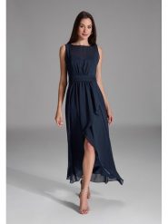 SWING Sukienka w kolorze granatowym rozmiar: 40. Niebieskie sukienki damskie Swing, bez wzorów, bez kołnierzyka, bez ramiączek, maxi. Za 317.95 zł.