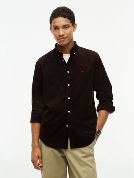 Tommy Hilfiger koszula sztruksowa Mężczyźni Regular Fit Bawełna brązowy, XL. Brązowe koszule męskie Tommy Hilfiger, m, bez wzorów, z bawełny, bez kołnierzyka, bez ramiączek. Za 409.95 zł.