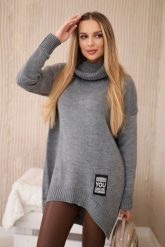 Sweter z golfem szary. Szare golfy damskie KESI, l, bez wzorów, z elastanu, bez ramiączek. Za 175.65 zł.
