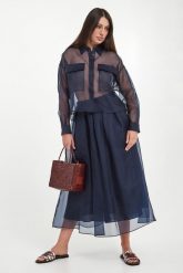 Spódnica z jedwabnej organzy Visino WEEKEND MAX MARA. Spódniczki damskie Weekend Max Mara, bez wzorów, z jedwabiu. Za 1,579.00 zł.