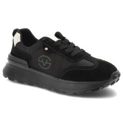 Czarne Sneakersy Vinceza Sportowe Obuwie Damskie. Czarne buty sportowe na co dzień damskie VINCEZA, bez wzorów, z materiału, trekkingowe. Za 161.99 zł.