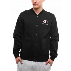 Champion bluza męska rozpinana logo sportowa bawełniana Bomber roz. L. Czerwone bluzy bez kaptura męskie CHAMPION, bez wzorów, z bawełny, sportowe, bez kołnierzyka, bez ramiączek. Za 255.99 zł.