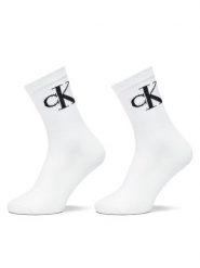 Calvin Klein Jeans Skarpety długie 701228811 Biały. Białe skarpetki damskie Calvin Klein Jeans, bez wzorów, z bawełny. Za 59.99 zł.