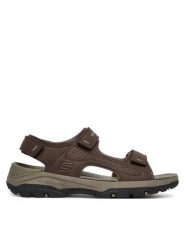 Skechers Sandały Tresmen - Garo 204105/CHOC Brązowy. Brązowe sandały męskie Skechers, ze skóry, bez zapięcia. Za 259.99 zł.