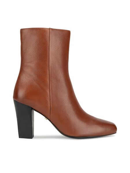 Gino Rossi Botki HAGA-116068 Brązowy. Brązowe botki damskie Gino Rossi, ze skóry, bez obcasa, na słupku, bez zapięcia. Za 379.99 zł.