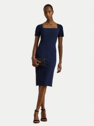 LAUREN RALPH LAUREN Sukienka koktajlowa 253P08759001 Granatowy Slim Fit. Niebieskie sukienki damskie Lauren Ralph Lauren, bez wzorów, z wiskozy, wizytowe, bez kołnierzyka, bez ramiączek. Za 1,299.00 zł.