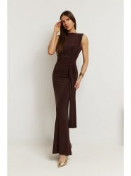 Made of emotion Sukienka w kolorze brązowym rozmiar: L. Brązowe sukienki damskie Made Of Emotion, l, bez wzorów, bez kołnierzyka, bez ramiączek, maxi. Za 269.99 zł.