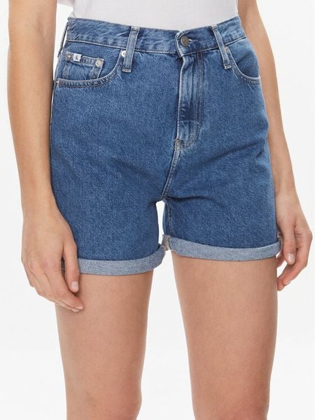 Calvin Klein Jeans Szorty jeansowe Mom Short J20J222801 Niebieski Mom Fit. Niebieskie szorty damskie Calvin Klein Jeans, bez wzorów, z bawełny. Za 329.99 zł.