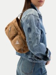 Guess Jeans Torebka CWBEO-GUESS-B-007-09 Beżowy. Brązowe torebki klasyczne damskie Guess Jeans, z aplikacjami, z jeansu, bez dodatków. Za 259.99 zł.