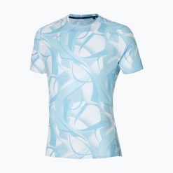 Koszulka męska Mizuno Paris Dryaeroflow Tee. Niebieskie t-shirty sportowe męskie Mizuno, m, z materiału, bez ramiączek, do biegania. Za 239.99 zł.
