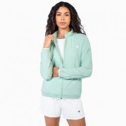 Damska rozpinana bluza tenisowa Tecnifibre Team Light. Zielone bluzy sportowe damskie TECNIFIBRE, l, bez wzorów, z materiału, bez ramiączek, długie, bez kaptura. Za 319.99 zł.
