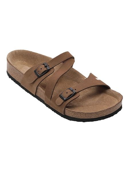 Ballerin's Skórzane klapki "Pisidia" w kolorze jasnobrązowym rozmiar: 37. Brązowe klapki damskie Ballerin's, bez wzorów, z materiału, bez obcasa. Za 144.92 zł.