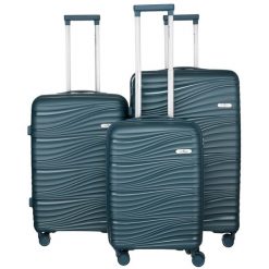 Zestaw walizek Peterson PTN WA06-SET3 zielony. Zielone walizki Peterson, bez wzorów. Za 697.99 zł.