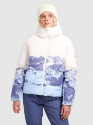 4F Kurtka narciarska membrana 5000 damska - multikolor S. Brązowe kurtki damskie 4f, na zimę, s, bez wzorów, bez kaptura. Za 499.99 zł.