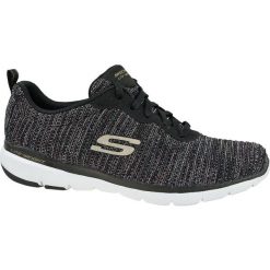 Buty sportowe Sneakersy damskie, Flex Appeal 3.0 Endless Glamour. Czarne buty sportowe na co dzień damskie Skechers, bez wzorów, trekkingowe. Za 169.99 zł.