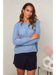Soft Cashmere Sweter w kolorze błękitnym rozmiar: 34/36. Niebieskie swetry klasyczne damskie Soft Cashmere, bez kołnierzyka. Za 122.38 zł.