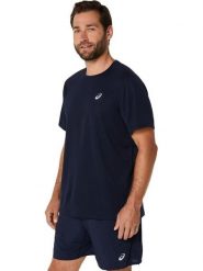 Asics Koszulka w kolorze granatowym do biegania rozmiar: XXL. Niebieskie t-shirty sportowe męskie Asics, s, z materiału, bez ramiączek, do biegania. Za 85.95 zł.