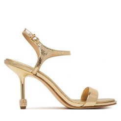 Sandały MICHAEL Michael Kors. Żółte sandały damskie MICHAEL Michael Kors, bez wzorów, bez obcasa, na szpilce. Za 809.99 zł.