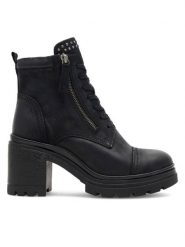 Lasocki Trzewiki WI16-24474-02 Czarny. Czarne botki damskie Lasocki, ze skóry, bez obcasa, na słupku, bez zapięcia. Za 289.99 zł.