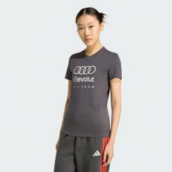 Koszulka Z Grafiką Audi Revolut F1 Team Dna. Czarne bluzki damskie Adidas, bez wzorów, sportowe, bez kołnierzyka, bez ramiączek. Za 179.00 zł.