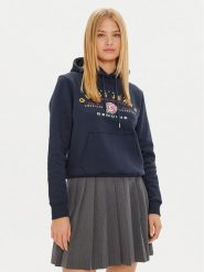 Guess Jeans Bluza W4BQ20 KC811 Granatowy Regular Fit. Niebieskie bluzy bez kaptura damskie Guess Jeans, s, z bawełny. Za 189.99 zł.