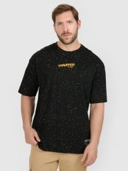 4F T-shirt oversize z nadrukiem męski - czarny S. Czarne t-shirty męskie 4f, m, bez wzorów, z bawełny, bez kołnierzyka. Za 79.99 zł.