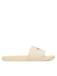 Calvin Klein Klapki Ess Slide Cv HW0HW02958 Beżowy. Brązowe klapki damskie CALVIN KLEIN, bez wzorów, z materiału, bez obcasa. Za 169.99 zł.