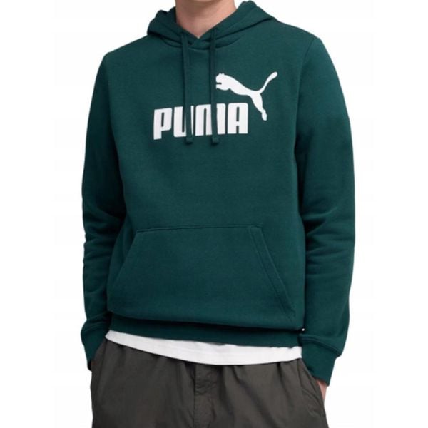 Bluza na co dzień Męska Puma Z Kapturem Kangurka Bawełniana Sportowa Dresy. Zielone bluzy sportowe męskie Puma, bez wzorów, z bawełny, casualowe, bez kołnierzyka, bez ramiączek. Za 227.36 zł.