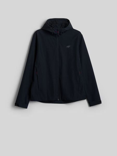 4F Kurtka softshell wiatroodporna membrana 5000 męska - czarna XL. Czarne kurtki outdoor męskie 4f, m, bez wzorów, z materiału, bez kaptura. Za 299.99 zł.