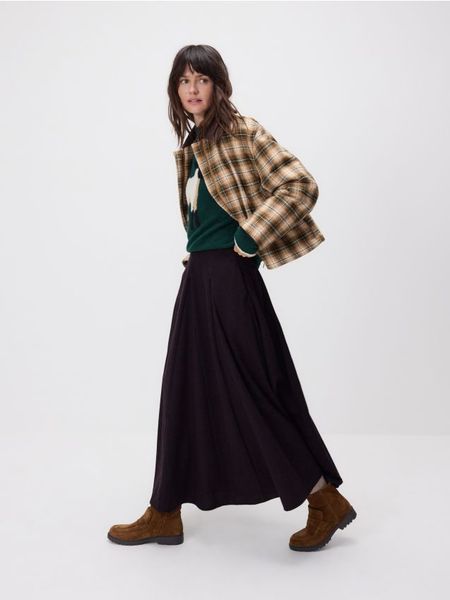 Kurtka shacket z kołnierzykiem - wielobarwny. Kurtki damskie Reserved, l, bez wzorów, z bawełny, bez kaptura. W wyprzedaży za 199.99 zł.