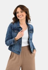 Krótka kurtka jeansowa J-LUNA. Brązowe kurtki damskie Volcano, plus size, bez wzorów, z bawełny, bez kaptura. Za 219.99 zł.