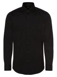 BOSS Koszula łatwa w prasowaniu Mężczyźni Slim Fit czarny, 38. Czarne koszule męskie Boss, m, bez wzorów, bez kołnierzyka, bez ramiączek. Za 549.95 zł.