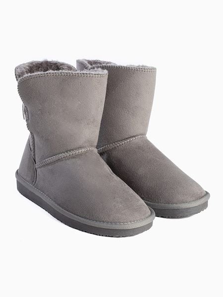 ISLAND BOOT Botki zimowe "Boulder" w kolorze antracytowym rozmiar: 41. Czarne botki damskie Island Boot, na zimę, z materiału, bez obcasa, bez zapięcia. Za 152.99 zł.
