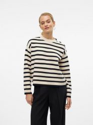 Vero Moda Sweter w kolorze beżowym rozmiar: XL. Brązowe swetry klasyczne damskie Vero Moda, xl, z włókna, bez kołnierzyka. Za 79.21 zł.