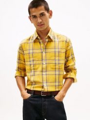 Tommy Hilfiger koszula casual Mężczyźni Regular Fit Bawełna żółty, L. Żółte koszule męskie Tommy Hilfiger, l, bez wzorów, z bawełny, bez kołnierzyka, bez ramiączek. Za 229.95 zł.