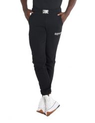 Minimalistyczne męskie spodnie dresowe z bawełny organicznej. Czarne spodnie sportowe męskie LEONE 1947 APPAREL, z bawełny. Za 84.16 zł.