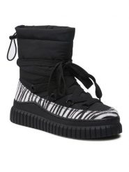 Jenny Fairy Trzewiki WS5880-02 Czarny. Czarne botki damskie Jenny Fairy, z materiału, bez obcasa, na płaskiej podeszwie, bez zapięcia. Za 179.99 zł.