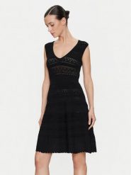 Morgan Sukienka letnia 241-RMNAIA Czarny Slim Fit. Czarne sukienki damskie Morgan, na lato, xs, bez wzorów, z wiskozy, bez kołnierzyka, bez ramiączek. Za 369.99 zł.