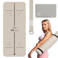 Zestaw Do Jogi Mata Antypoślizgowa Kostki 2 Szt. Pasek Do Jogi. Brązowe paski męskie FIT.ME, bez wzorów, sportowe. Za 99.98 zł.