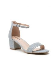 Foreverfolie Sandały w kolorze srebrnym rozmiar: 36. Szare sandały damskie Foreverfolie, bez wzorów, bez obcasa, na koturnie. Za 47.94 zł.