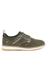 Mustang Półbuty 4197-303 Khaki. Brązowe półbuty męskie Mustang, z materiału, bez zapięcia. Za 299.99 zł.